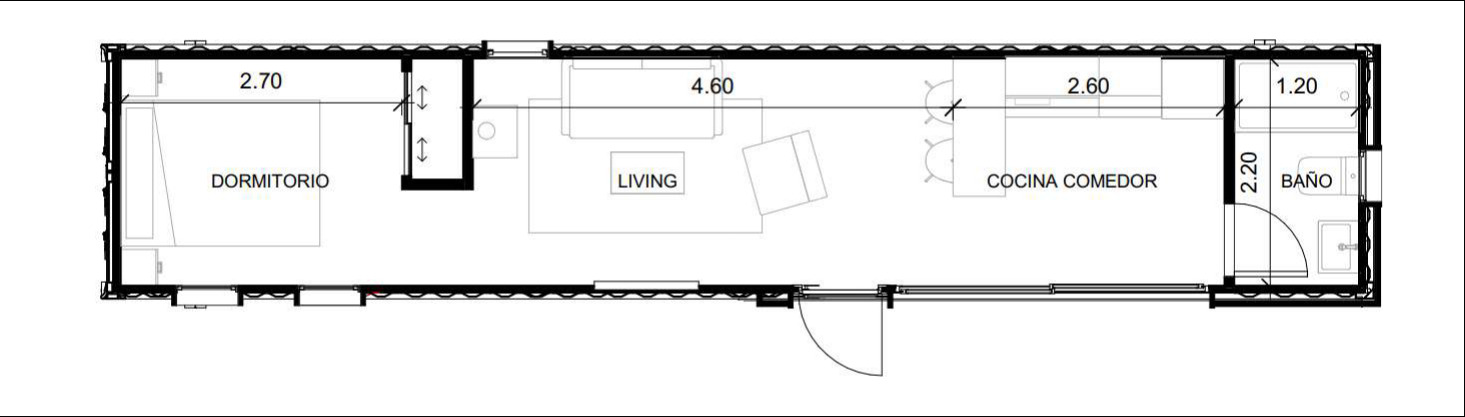 Plano de distribución 60m2