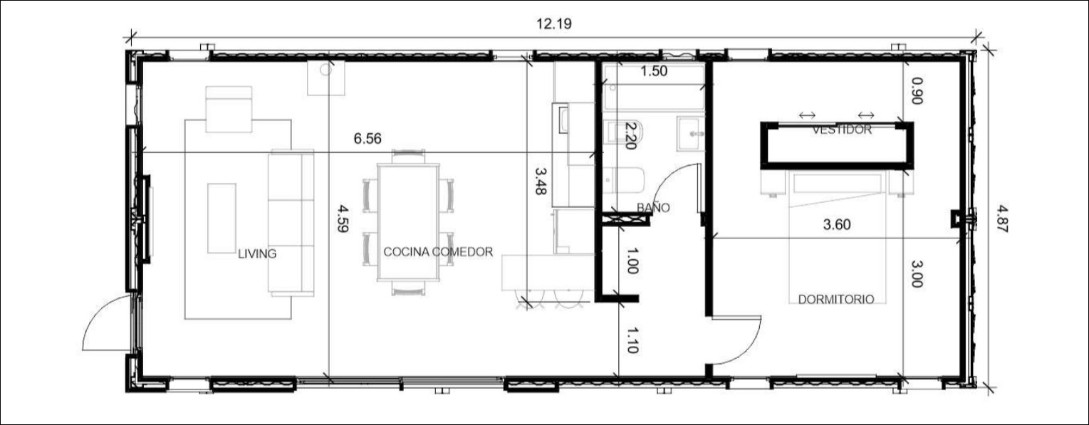 Plano de distribución 15m2
